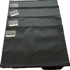4~Black Rectangular Placemats 100%Polyester 13” x 19”